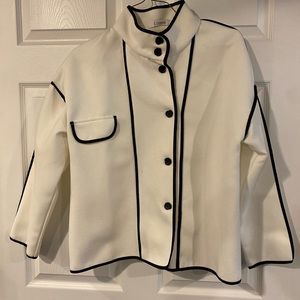 Cream Jacket with Black Trim Size XL